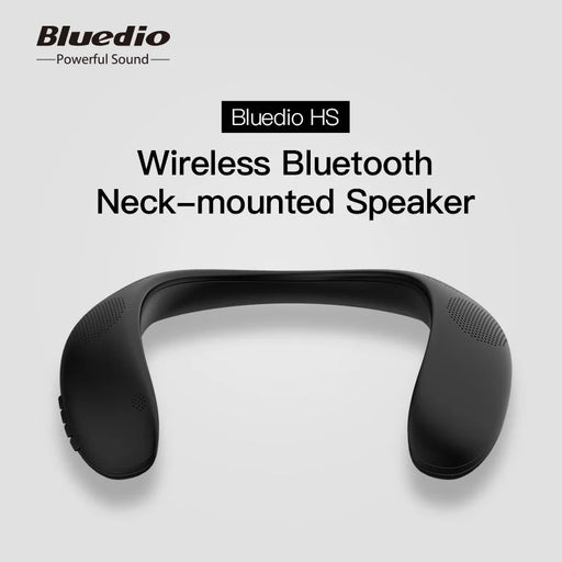 Bluedio HS wireless neck speaker column Bluetooth-compatible speaker with bass FM radio SD-card slot with microphone for game Black 1" CHINA | Speaker