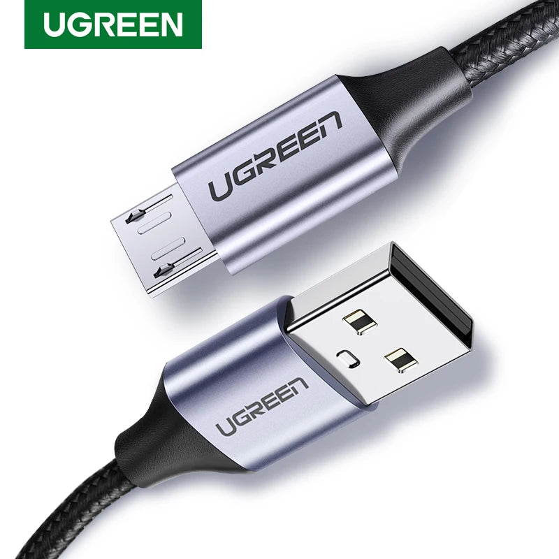 Ugreen Micro USB Cable 2A Nylon Fast Charging USB Type C Cable for Samsung Xiaomi HTC USB Charger Data Phone Cable Quick Charge