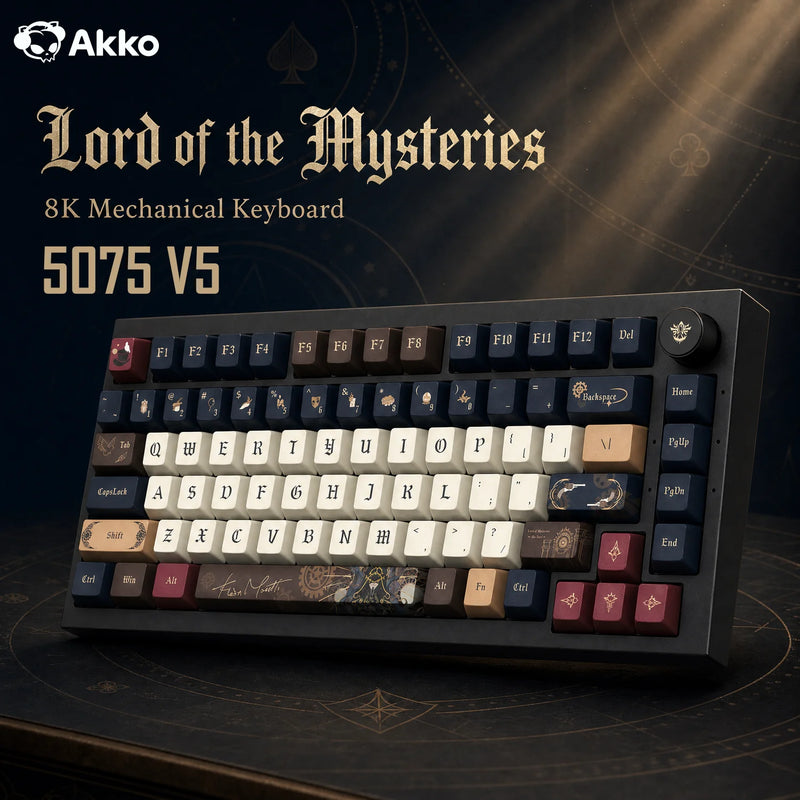 Akko 5075 V5 Mechanical Keyboard Lord of the Mysteries 75% Layout Hot-swappable ARGB 8K Tri-mode Wireless Gaming Keyboard Gasket