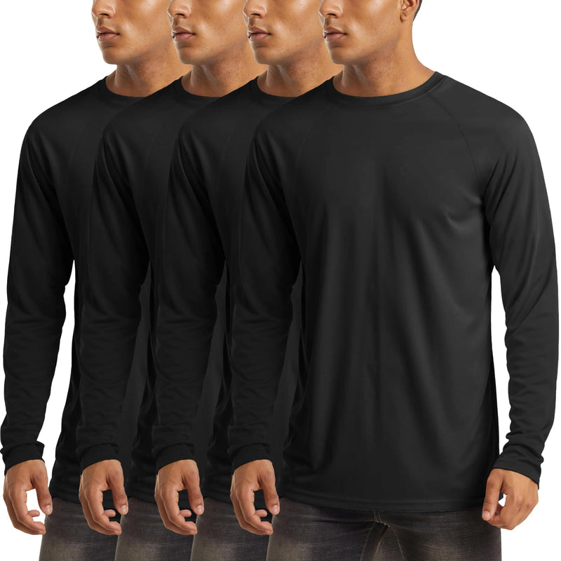 TACVASEN 4 Pack UPF 50+ Sun Protection T-shirts Men's Quick Dry Long Sleeve Athlectic T Shirts Performance Sports T-shirts Tee