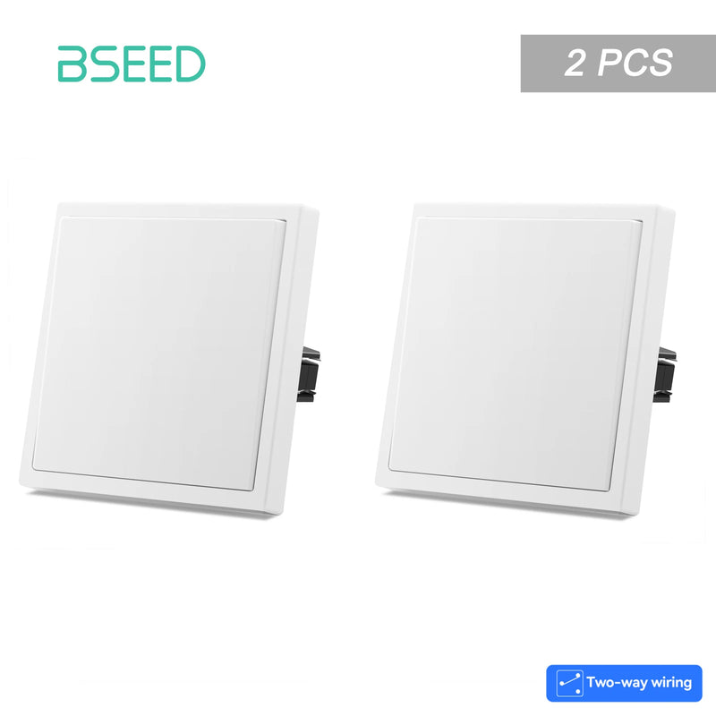 BSEED E Series 1/2/4/8 Packs 1Gang 2Way Button Light Switch Bulk Set Plastic Frame Wall Light Switch On Off For Stairs