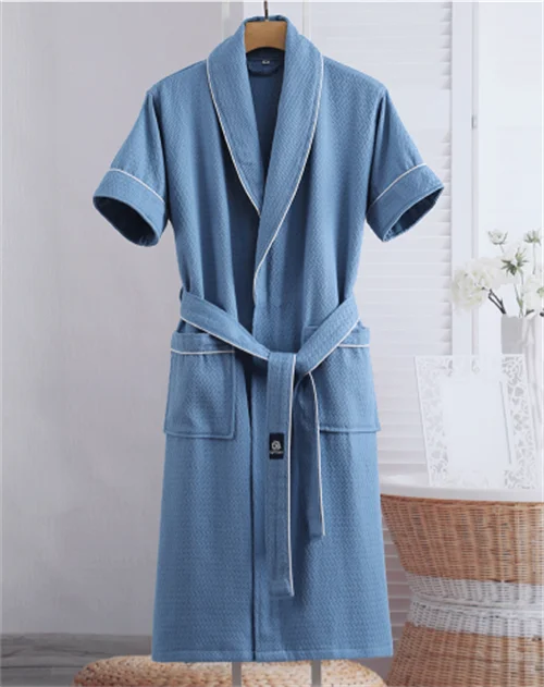 Spring Autumn Shower Bathrobe New Women's 100% Cotton Robe Loose Morning and Night Wear Wedding Dress Casual Sleepwear Woman