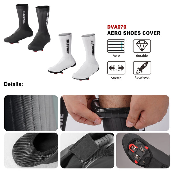 ស្រោមជើងជិះកង់ DAREVIE AERO ប្រវែង UCI កាត់បន្ថយភាពធន់នឹងខ្យល់ ការពារទឹក ប្រឆាំងនឹងការរអិល ស្រោមជើងជិះកង់ MTB សម្រាប់បុរស