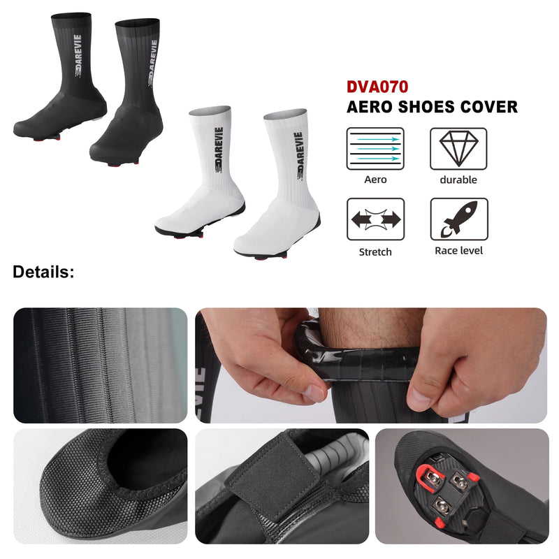ស្រោមជើងជិះកង់ DAREVIE AERO ប្រវែង UCI កាត់បន្ថយភាពធន់នឹងខ្យល់ ការពារទឹក ប្រឆាំងនឹងការរអិល ស្រោមជើងជិះកង់ MTB សម្រាប់បុរស