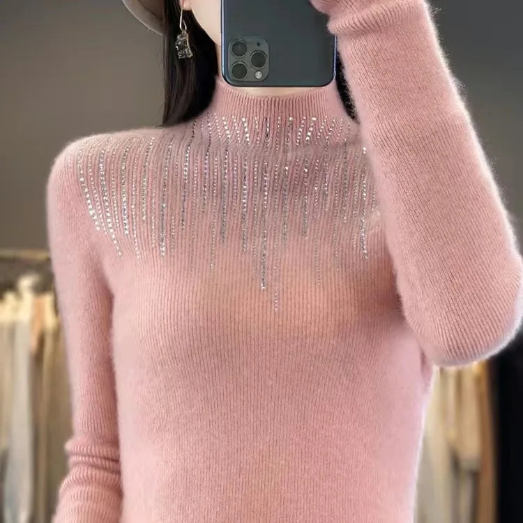 Middle Aged Mother Women's Knitting Pullover Sweater 2025 Autumn/Winter Fashion Loose Ladies Comfortable Pull Femme Sweater Top