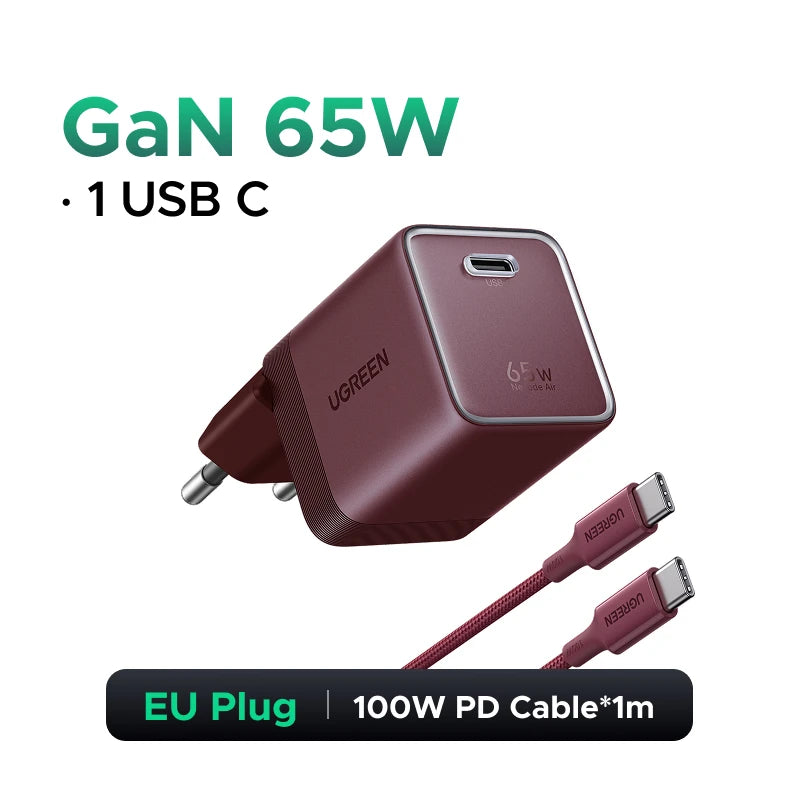 【Ultra Mini】UGREEN Nexode Air 65W GaN Charger AVS PPS PD3.0 For Macbook Pro Laptop iPhone 18 17 Samsung S26 Ultra iPad Tablet