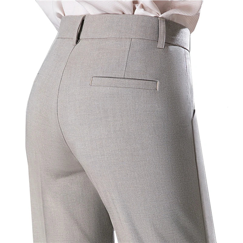 2026 New Women's Suit Pants, Black Gray Khaki Pantalones Spring Female Slim Trousers, Asian Size 26 27 28 29 30 31 32 33