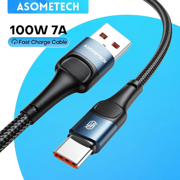 ខ្សែសាក USB ប្រភេទ C 7A 100W សាកលឿន ខ្សែសាកទិន្នន័យ សម្រាប់ Huawei P40 Samsung Realme OPPO Oneplus ស្មាតហ្វូន ខ្សែ USB ប្រភេទ C