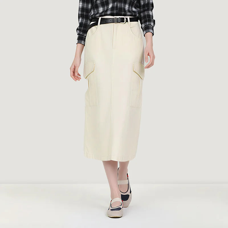 Semir Women Skirt Brushed 2026 Solid Side Split Straight Workwear Urban Casual Everyday Style Soft Comfortable Daily
