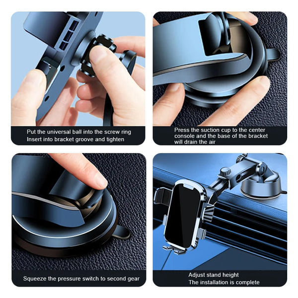 SEAMETAL Car Phone Holder Suction Cup Stand Auto Dashboard Windshield Air Vent Phone Mount GPS Support for iPhone Xiaomi Samsung