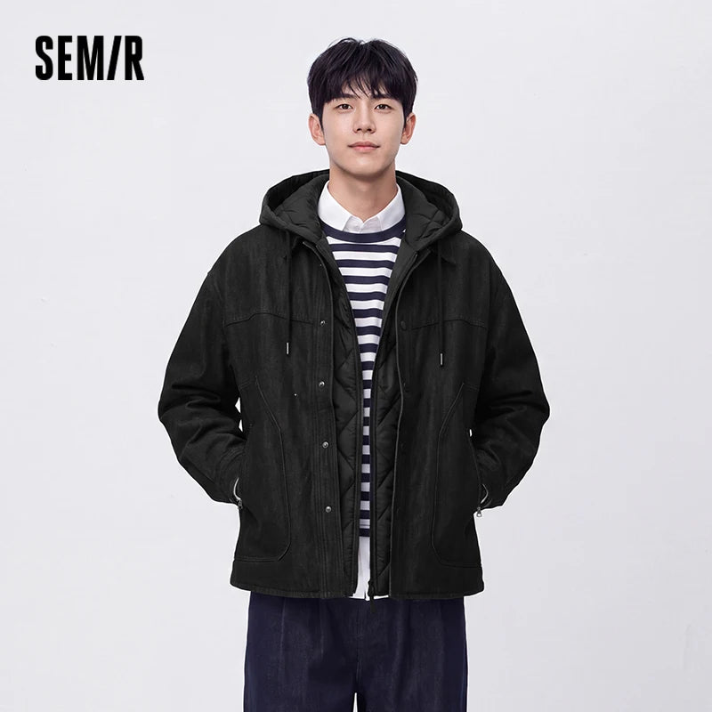 អាវក្រៅបុរស Semir មានក្រណាត់ស្រាល មានហ៊ូដពីរស្រទាប់ ការពារទឹក ស្រទាប់ខាងក្នុងអាចដោះចេញបាន អាចពាក់បានបីទិស ថ្មីឆ្នាំ 2026