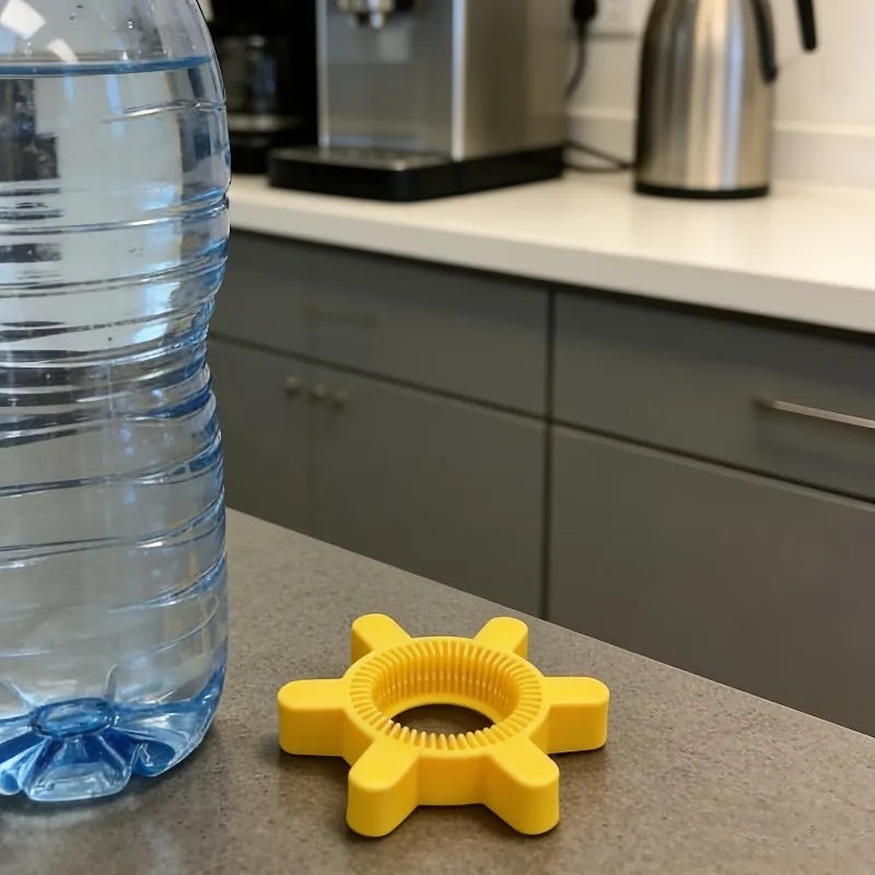 2PCS Manual Plastic Bottle Opener -Easy-To-Grip Rotating CapYellow Gear Shape Design, Suitable for Soda And Beverage Bottles