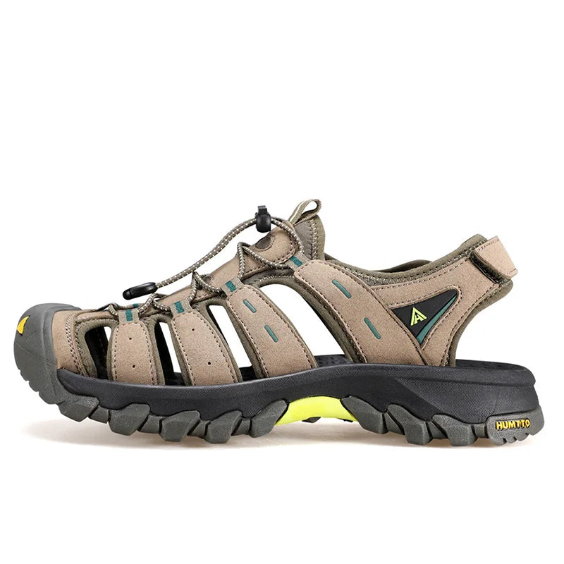 HUMTTO New Summer Hiking Shoes for Men Breathable Mens Sandals Outdoor Water Beach Sandals Camping Fishing Climbing Sneakers Man
