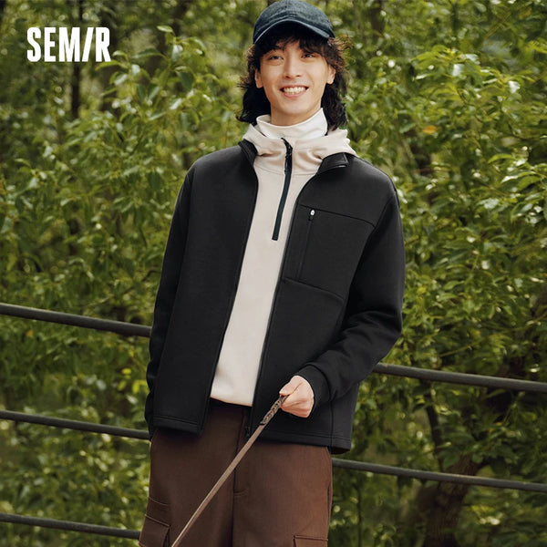 អាវក្រៅបុរស Semir មានបីស្រទាប់ មានមួក មានមុខងារច្រើនមុខងារ សម្រាប់ពាក់ក្រៅផ្ទះ ការពារទឹក ការពារខ្យល់ រដូវស្លឹកឈើជ្រុះ ឆ្នាំ២០២៦