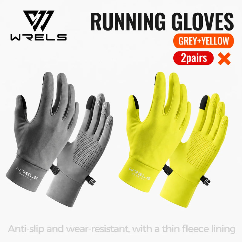 WRELS Driving Gloves Thermal Anti‑Slip Glove Liners Touch Screen Running Hiking Cycling Winter Men Women Outdoor Sports Glove