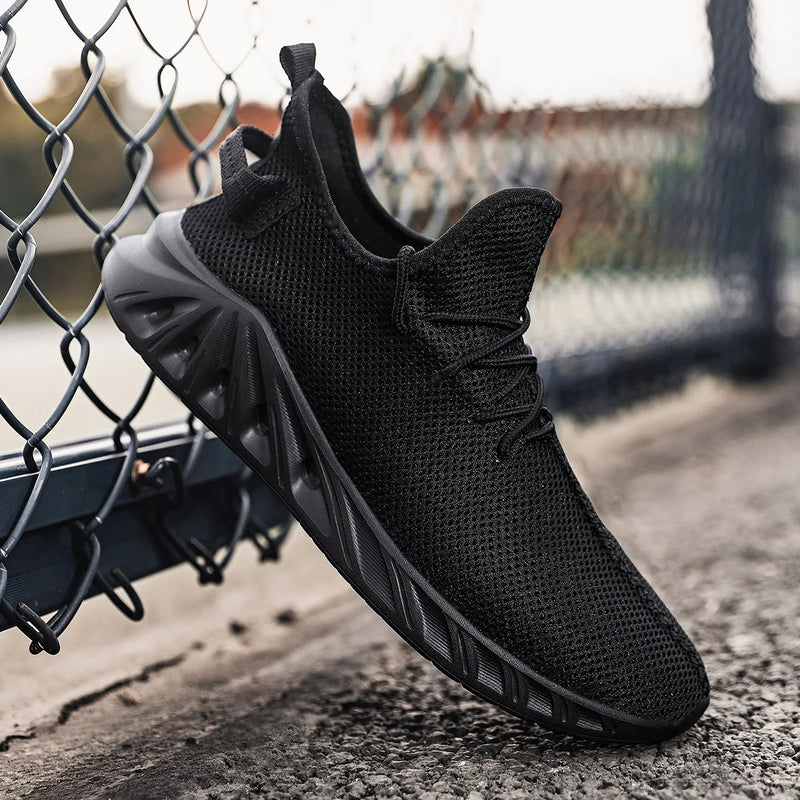 Men Sports Shoes Simple Mesh Breathable Outdoor Fitness Shoes New Soft Soled Anti Slip Rebound Comfortable Jogging Tennis Shoes