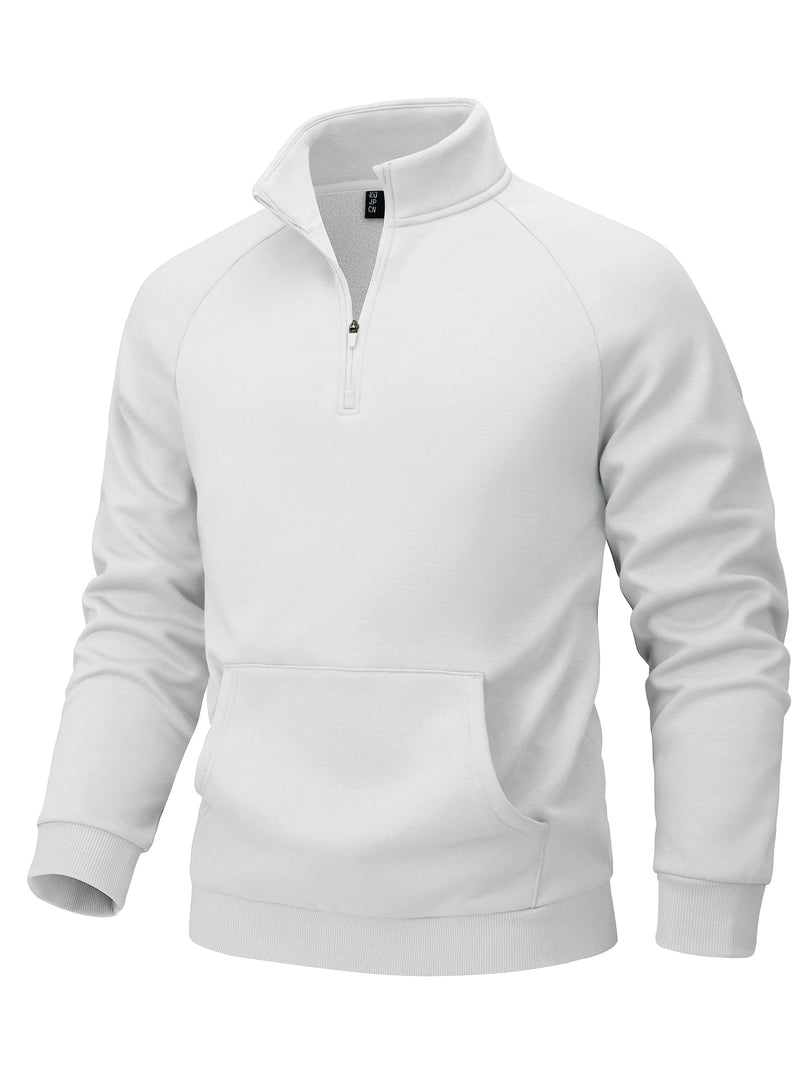 TACVASEN Mens Quarter Zip Pullover Antumn Winter Athletic Warm Sweatshirt Casual 1/4 Zip Fleece Lined Sweater With Pockets Tops