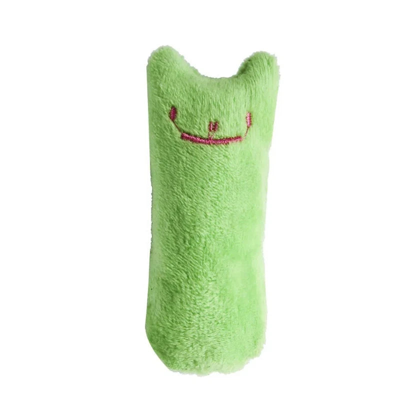 1pcCat Design Cat Teaser Toy Containing Squeaky Plush Pillow Toy Interactive Pet Supply Pet plush toys，Multiple colors available