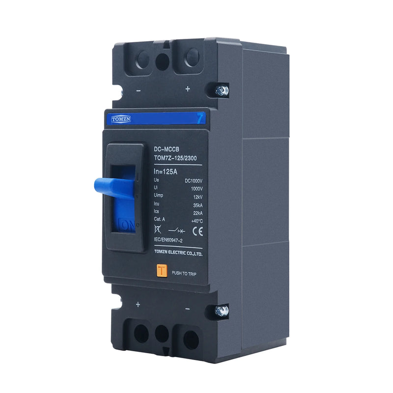 TOMZN 2P DC 1000V DC Solar Molded Case Circuit Breaker MCCB Overload Protection Switch Protector for Solar Photovoltaic PV