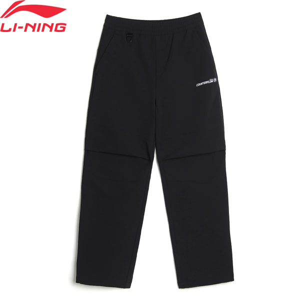 ខោបុរស Li-Ning សម្រាប់ពាក់ក្រៅផ្ទះ ធន់នឹងទឹក មិនជ្រាបទឹក PFC 93% Polyamide 7% Elastane ខោធម្មតា LiNing AYKV587