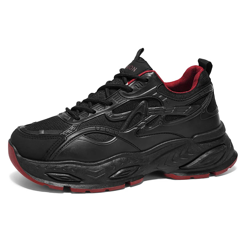 Chunky sneakers four seasons Men's breathable light soft sole non slip casual outdoor speed student walking running sports shoes