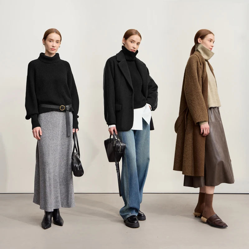 អាវយឺត Amii Turtleneck សម្រាប់ស្ត្រី អាវដៃវែងរលុង ក្តៅ ងាយស្រួលប្រើ ឆ្នាំ២០២៦ រដូវរងា អាវយឺតខ្លីថ្មីសម្រាប់ស្ត្រី 12554056