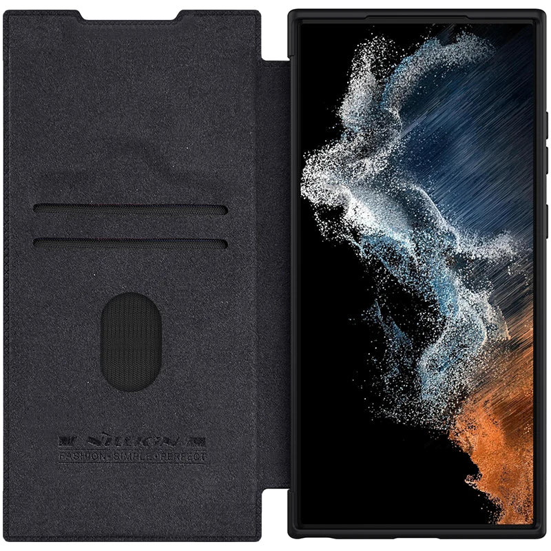 For Samsung Galaxy S23 Ultra Case NILLKIN Leather Qin Leather Case Slide Camera Case For Samsung S23/ S23 Plus Flip Cover
