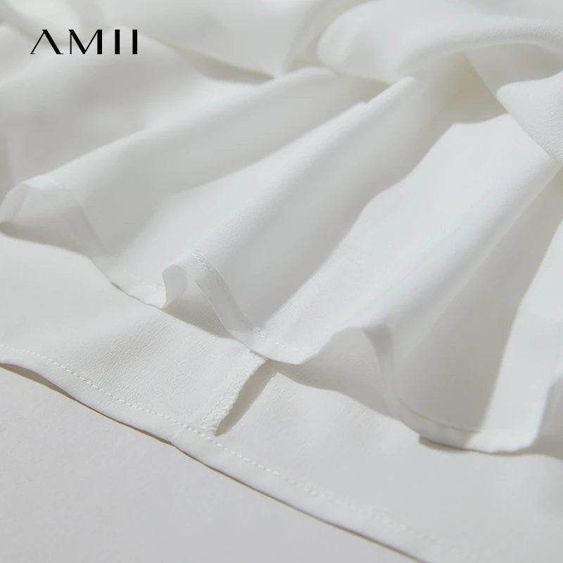រ៉ូប Amii Minimalism រដូវក្តៅឆ្នាំ ២០២៦ វិជ្ជាជីវៈនារី រ៉ូបវែងរលុង ដៃខ្លី ចង្កេះខ្ពស់ រចនាដោយខ្សែអង្កាំ 12542177