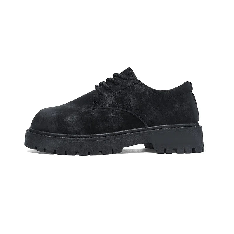 Men's retro thick-sole casual shoes Four seasons breathable soft-sole outdoor walking shoes fashion youth business visitor shoes