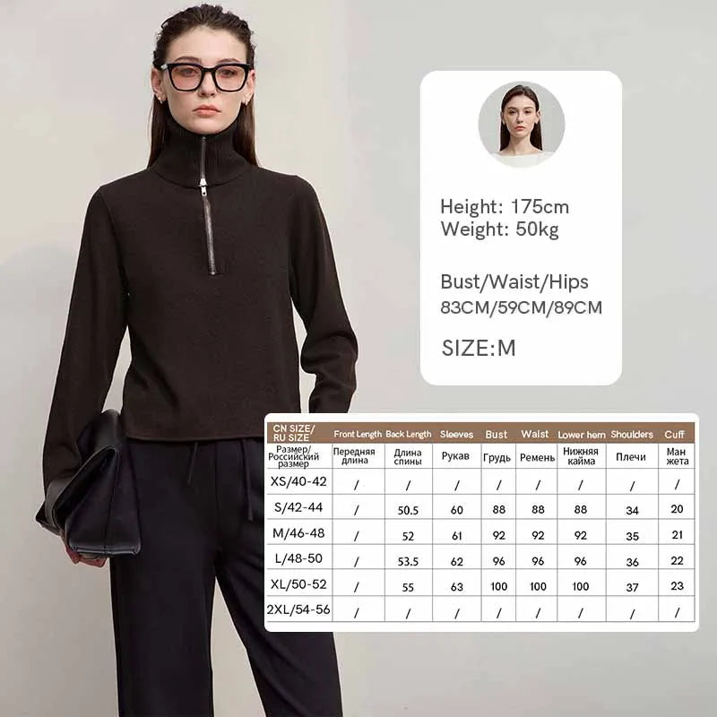 AMII Women's Sweater Turtleneck Pullover Long Sleeve Sweater 2026 Autumn New Minimalist Solid Color Sweaters For Women 12543092