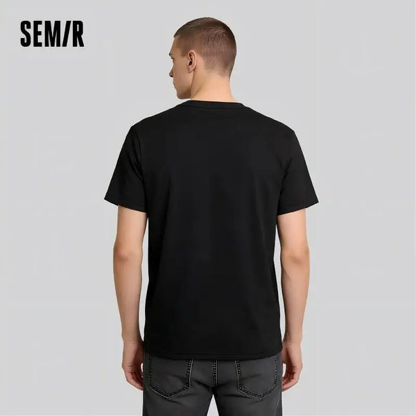 Semir 2026 Short-Sleeved T-Shirt Men Spring New Pure Cotton Bottoming Shirt Simple Commuting Casual Top Solid Color Round Neck