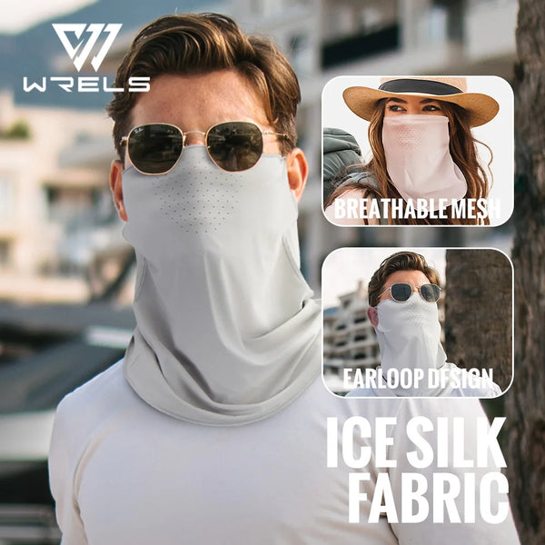 WRELS Outdoor UV Protection Ice Silk Mask Cycling Ice Silk Scarf Summer  Face Neck Balaclava for Summer Outdoor Activities