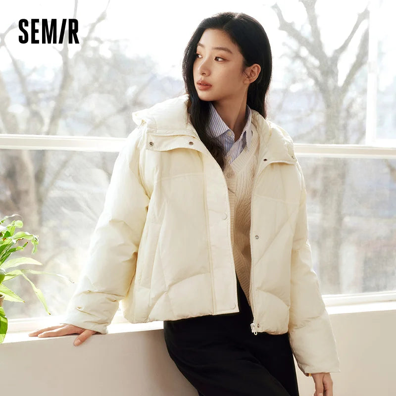 Semir Thin Down Coat For Women 2026 Spring Waterproof Windproof Stain-Resistant Oversize Loose Casual Fashion Jacket