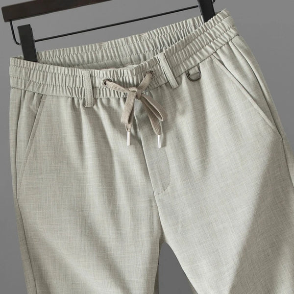 Mens Big and Tall Dress Pants Linen Blend Tencel Straight Leg Chinos Summer Business Casual Trousers with Stretch XL-7XL
