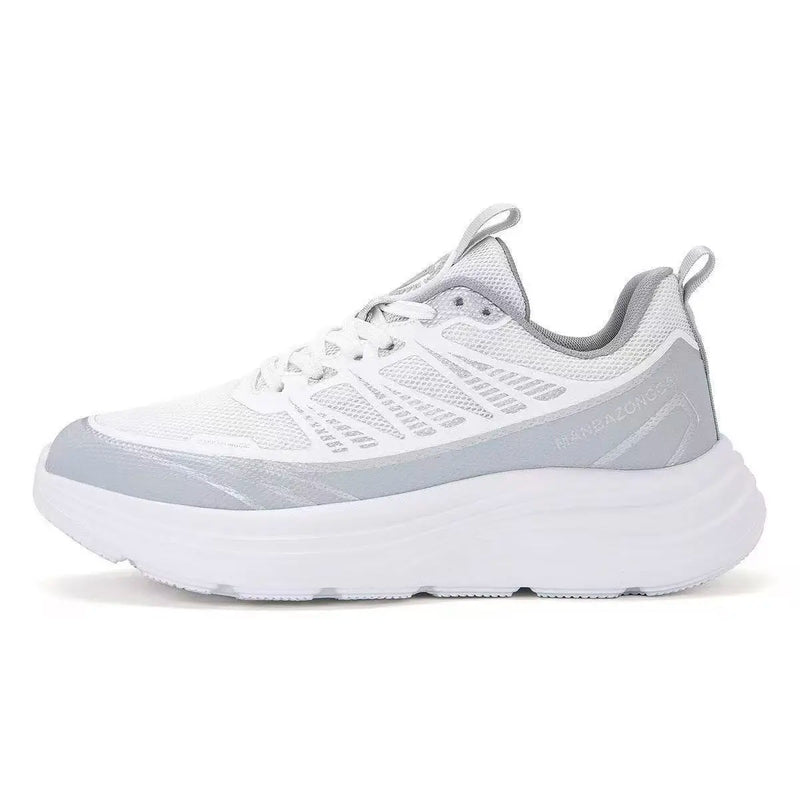 Unisex Sports Shoes Thick Soled Anti Slip Fashionable Lace Up Fitness Shoes Spring New Mesh Breathable Lightweight Running Shoes