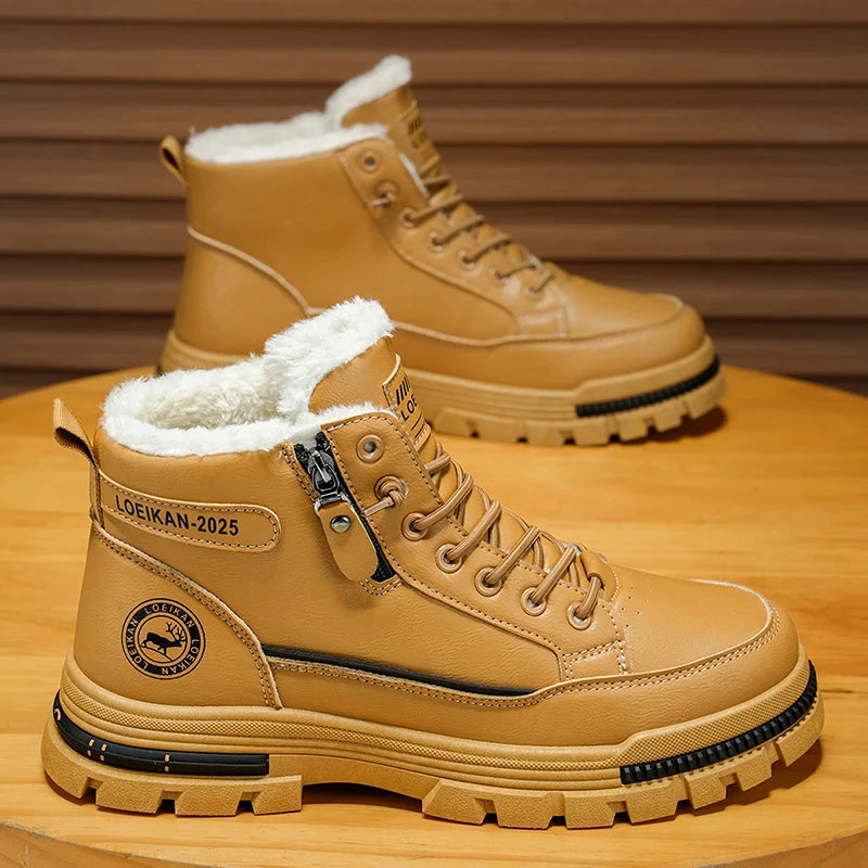 Men's winter comfortable casual shoes versatile outdoor cotton warm shoes plus size fashion youth non-slip soft-sole work shoes
