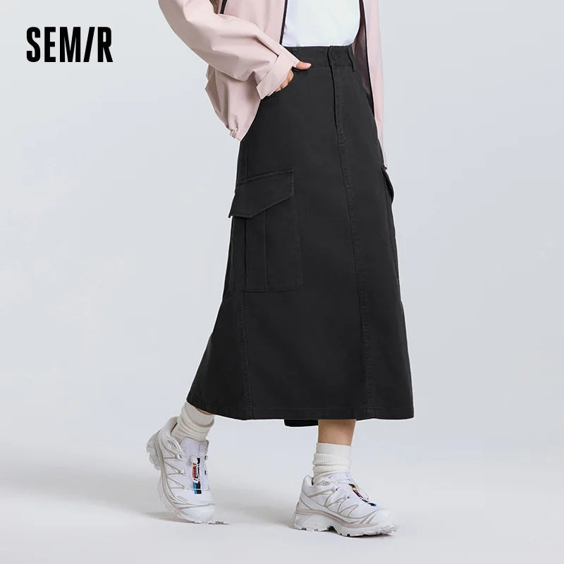 Semir Women Skirt Brushed 2026 Solid Side Split Straight Workwear Urban Casual Everyday Style Soft Comfortable Daily