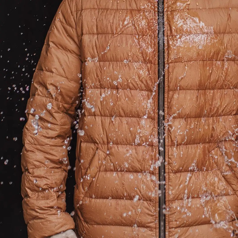 Maden Winter Men's Hooded Down Jacket Lightweight Hydrophobic White Duck Down Filling Coat Warm Inner Layer for Fall Winter