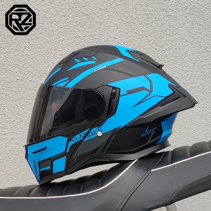 ORZ male and female adult full face motorcycle helmet modular flip helmet dual lens DOT approved racing off-road helmet