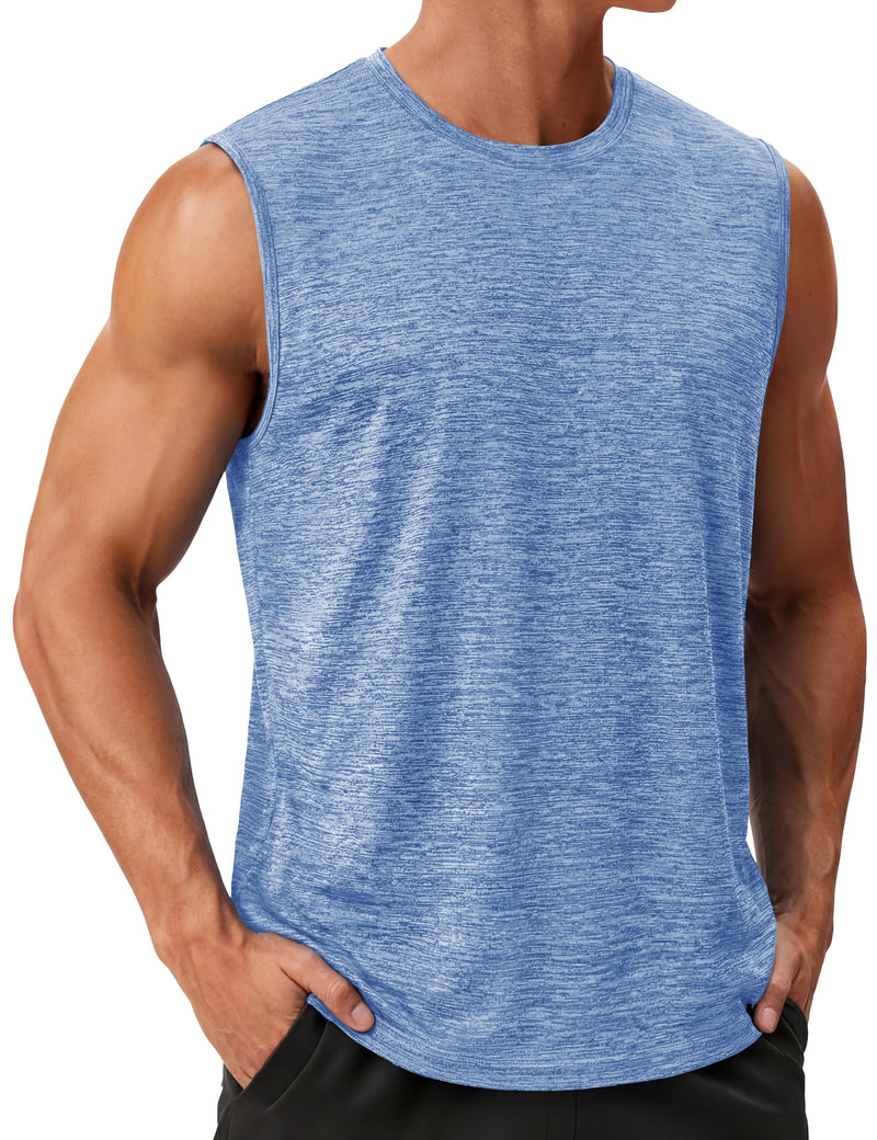 TACVASEN Mens Summer Quick Dry Tank Tops Lightweight Fitness Gym Workout Stretch T-Shirt Soft Comfort Outdoor Running Tee Vest