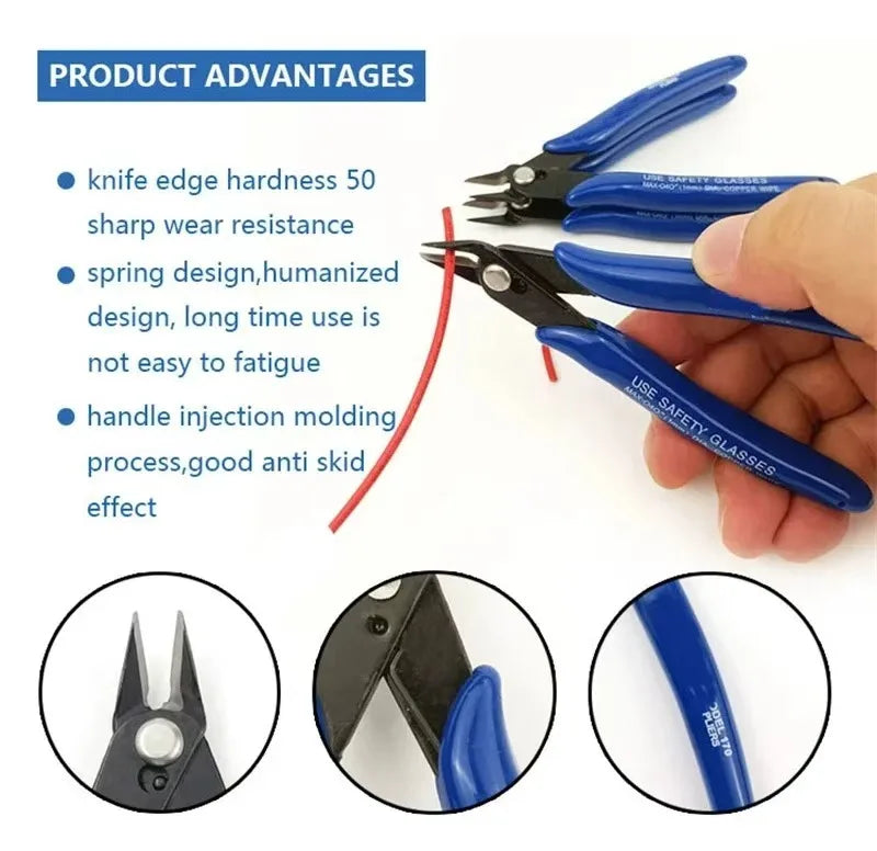Bomurphy Diagonal Pincer Carbon Steel Pincer Electric Wire Cable Cutter, Wire Stripper for Electronics, Soft Copper Jewelry