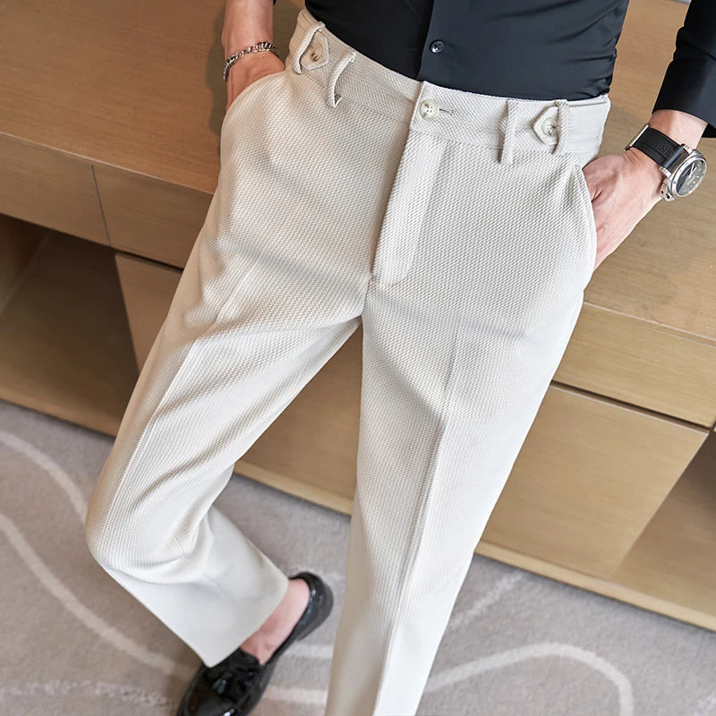 2026 New Black Mens Suit Trouser, Fashion Casual Pants, Blue Khaki White Pantalones Hombre 28-36 Male Pant
