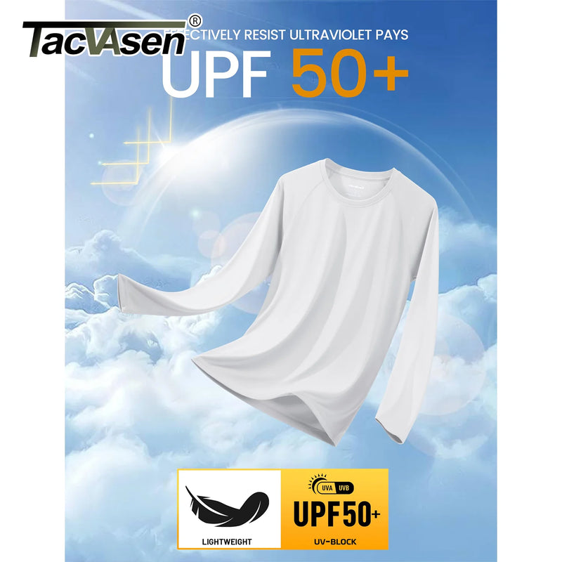 TACVASEN 4 Pack UPF 50+ Sun Protection T-shirts Men's Quick Dry Long Sleeve Athlectic T Shirts Performance Sports T-shirts Tee