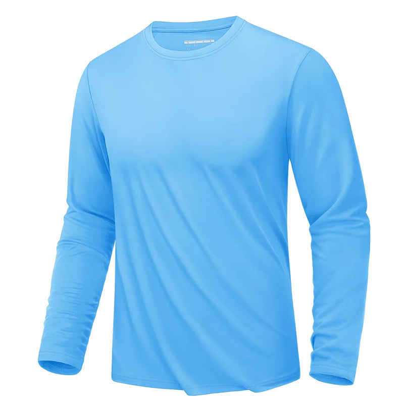 TACVASEN UPF 80+ Sun Protection T-shirts Men's Quick Dry Long Sleeve Athlectic T Shirts Performance Sports T-shirts Rash Guard