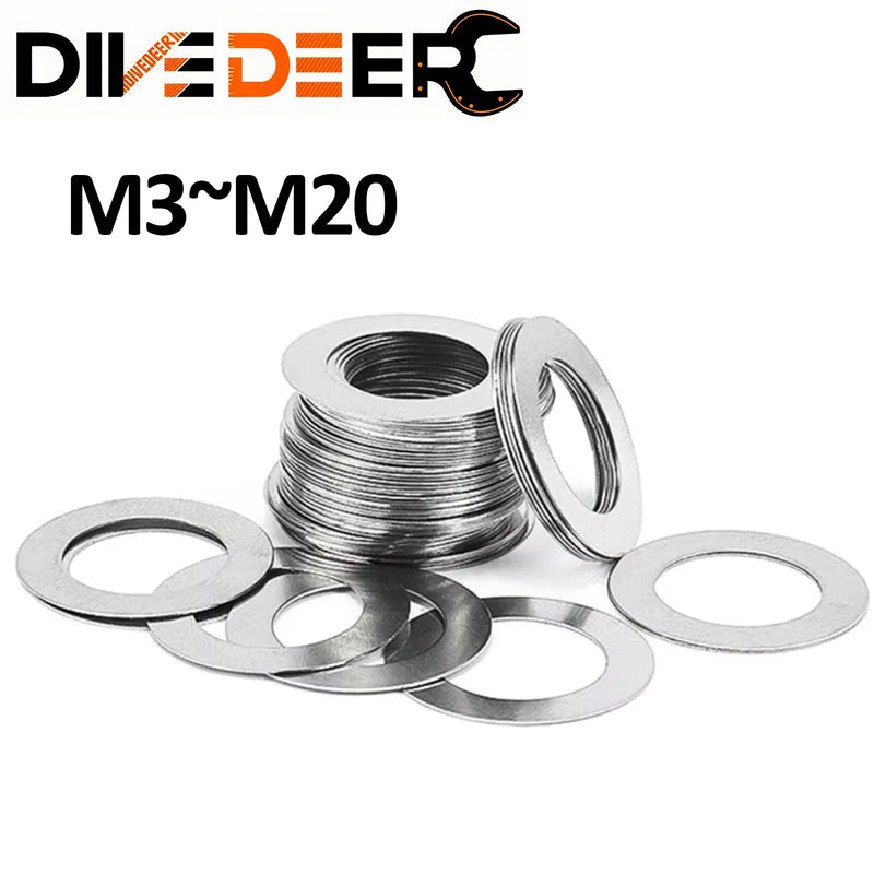 10/20/50pcs M3 M4 M5 M6 M8 M10 M12-M20 DIN988 304 Stainless Steel Adjusting Precision Shim Gasket Ultra Thin Flat Wafer Washer