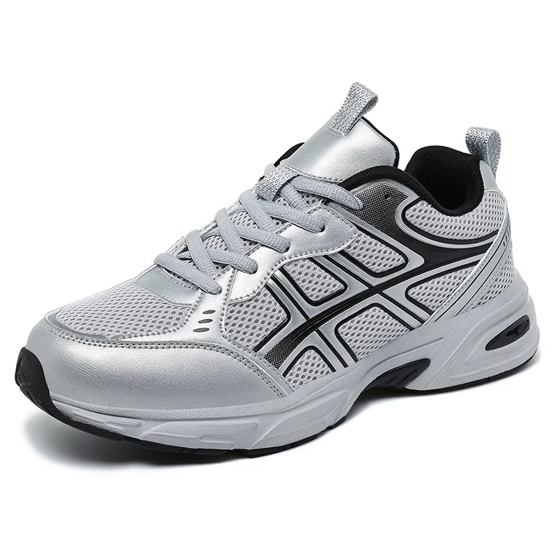 Men's Wide Foot Retro Chunky Sneakers Four Seasons Breathable Soft-sole Anti-slip Lightweight Casual Outdoor Running Sports Shoe