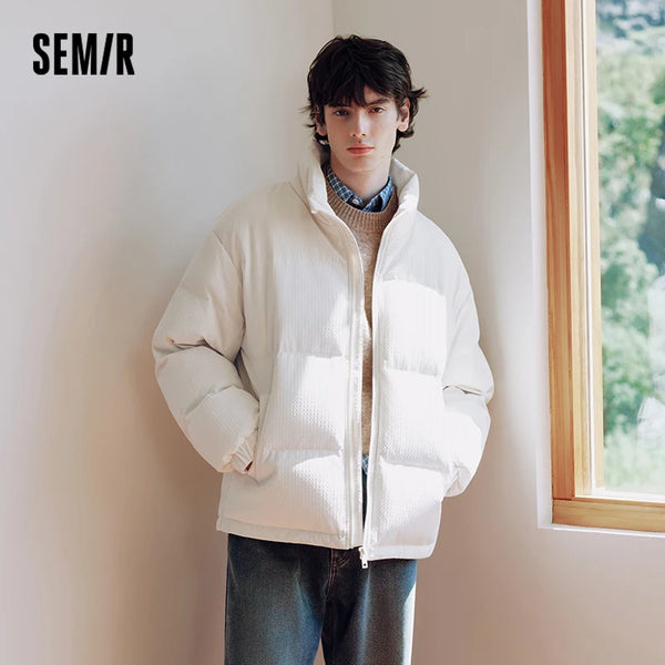 អាវក្រៅ Semir សម្រាប់បុរស ៨០ ភាគរយ រចនាបែបតិចតួច ប៉ាក់អក្សរលើអាវ រដូវរងាថ្មី ឆ្នាំ២០២៦ សម្រាប់ពាក់ប្រចាំថ្ងៃ
