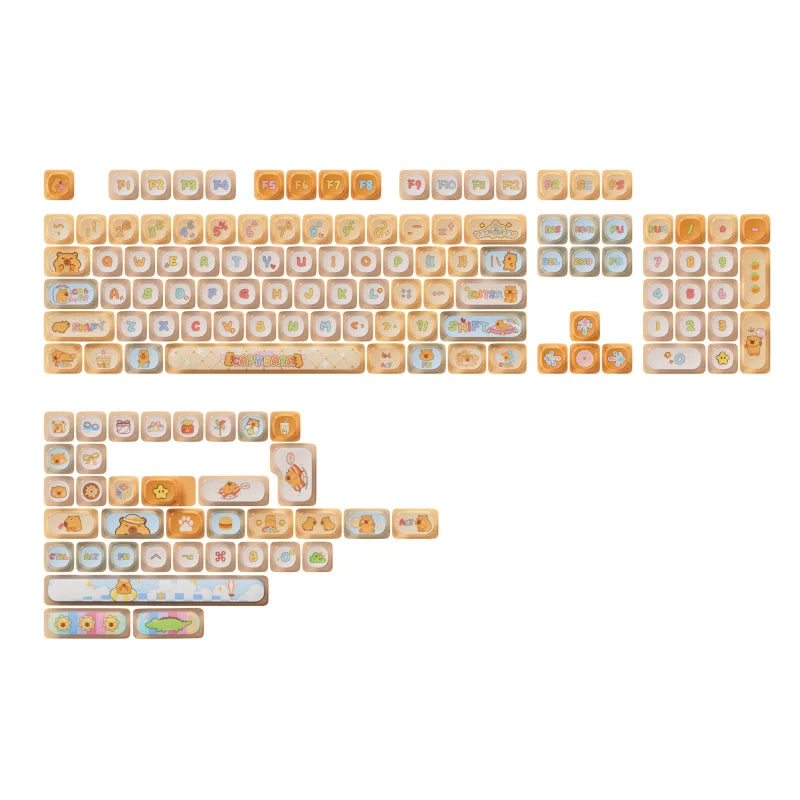 Akko Original Theme Keycap Set MOA Profile PBT 4-side Transparent Dye-sub Keycaps for ISO/ANSI Layout MX Mechanical Keyboard