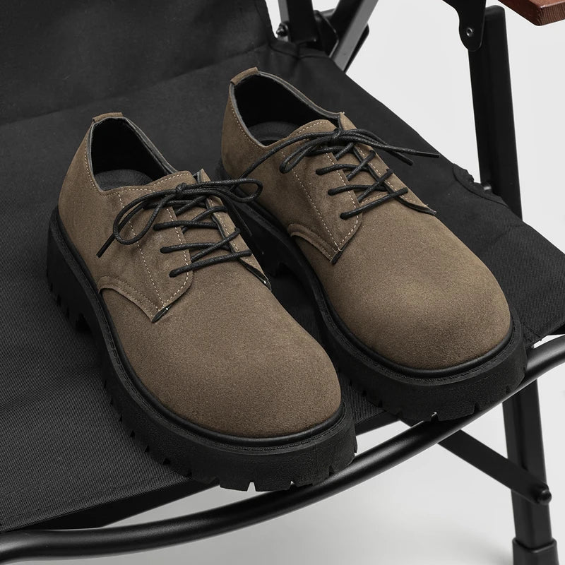 Men's British thick-sole casual shoes four seasons new breathable light soft-sole comfort outdoor business dress walking shoes
