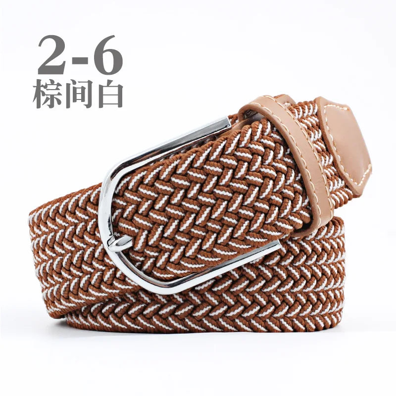 105cm Stretch Woven Belt, Unisex Canvas Belts Fashion Casual Student Belt Women Cinturon Male Waistband.
